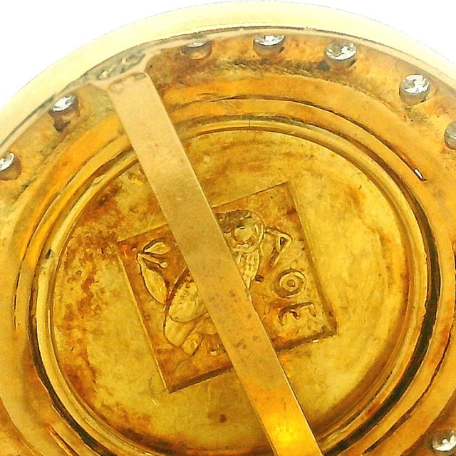 Metal 1980s Italian 18k Gold Diamond Earrings With Athena Coin Motif, A Pair For Sale - Image 7 of 10