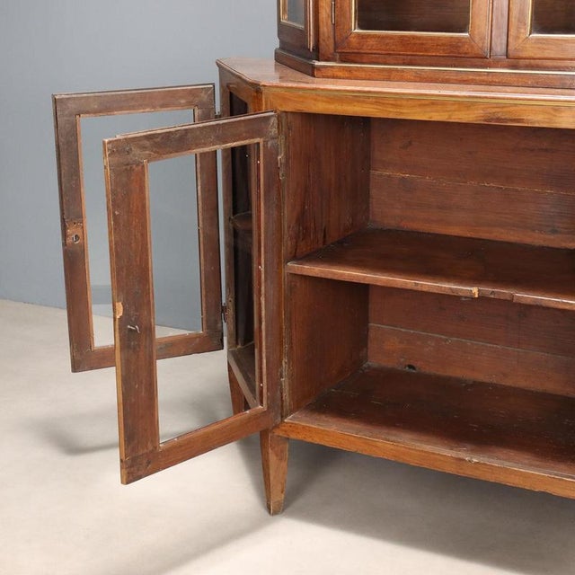Italian Cupboard in Walnut and Glass For Sale - Image 5 of 11