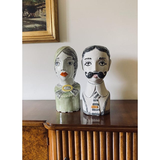 Half Bust Sculptures by Tarcisio Tosin for La Freccia, Vicenza, Italy, 1960s, Set of 2 For Sale - Image 10 of 18