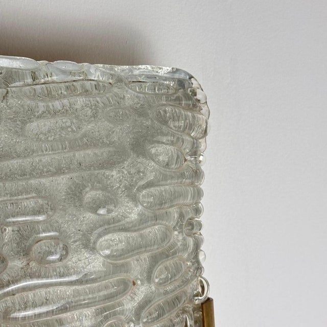 Murano Glass and Brass Sconces attributed to Fontana Arte, 1960, Set of 2 For Sale - Image 9 of 18