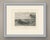 An original antique steel engraving, uncolored, titled "bombay." from a wooded hillside the view looks across a calm bay...