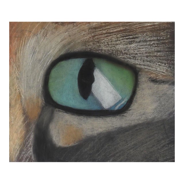 Cat Eye Pastel Painting For Sale