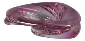 Art Deco Fuchsia Crystal Centerpiece from Val St-Lambert, 1930s