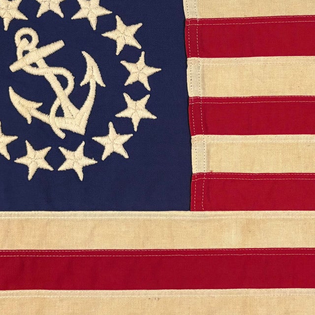Small Vintage Cotton Sewn American Yacht Ensign Flag For Sale In Los Angeles - Image 6 of 7