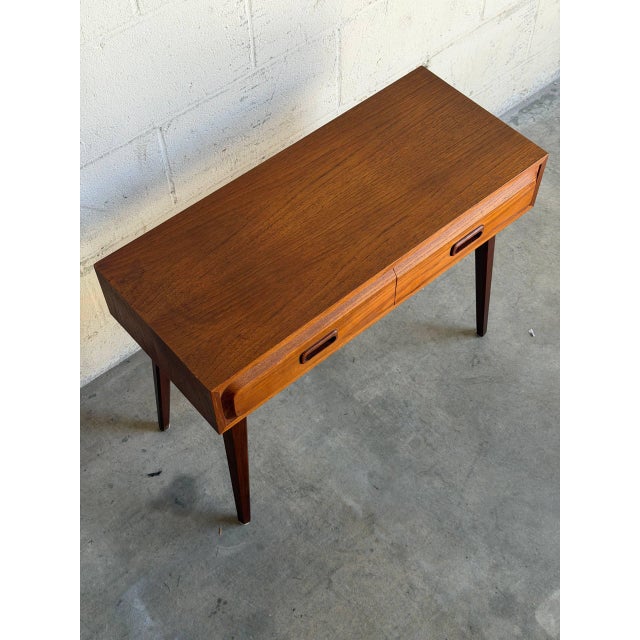 Mid 20th Century Vintage Swedish Teak Console Table by Glas & Trä Scandinavian Modern Side Table For Sale - Image 5 of 10