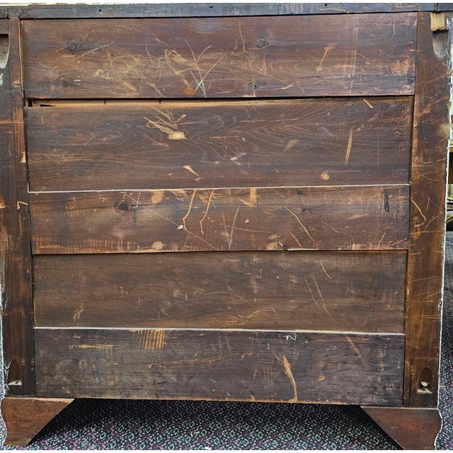 Early-Nineteenth-Century Antique White-Painted Chest of Drawers With Federal Brass Pulls For Sale In Portland, ME - Image 6 of 7