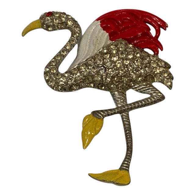 1970s Large Flamingo Brooch For Sale