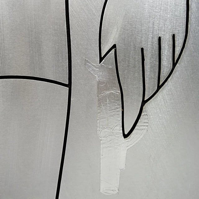 Postmodern Etched Aluminium David Bowie Wall Piece, 1980s For Sale - Image 3 of 6