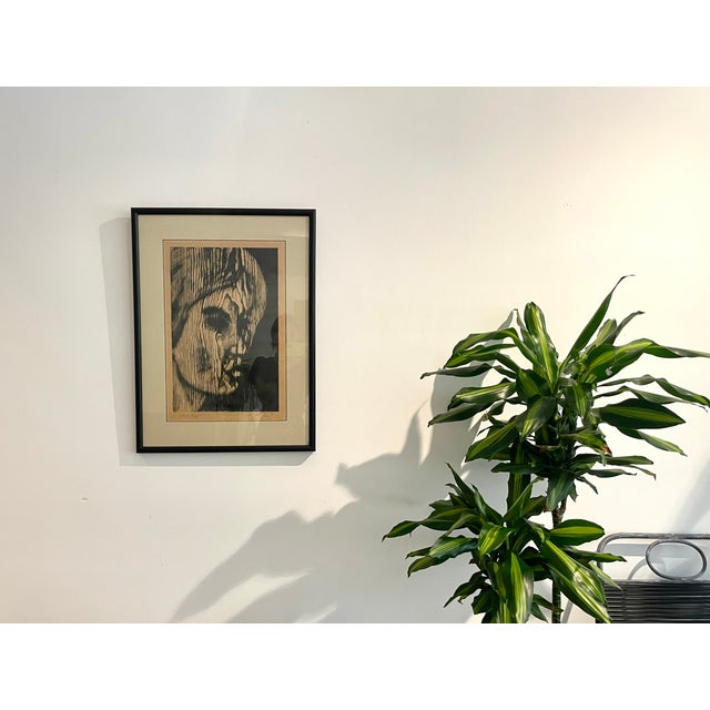 Framed Portrait of a Woman, Signed Artist's Proof Relief Print For Sale - Image 9 of 11
