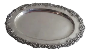 Armorial Family Crest Old Sheffield Fused Plate Platter Creswick Mark
