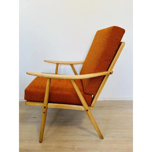 Orange Boomerang Armchair from Ton, Former Czechoslovakia, 1960s For Sale - Image 4 of 11