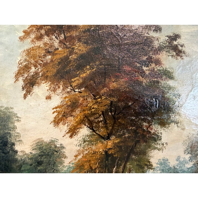 Mid 20th Century Signed European Oil Painting Mid Century Genre Landscape Cottage Scene For Sale In Jacksonville, FL - Image 6 of 13