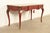 John Widdicomb John Widdicomb French Louis XV Red Lacquered Leather Top Bureau Plat Desk With Mounted Bronze Ormolu For Sale - Image 4 of 13