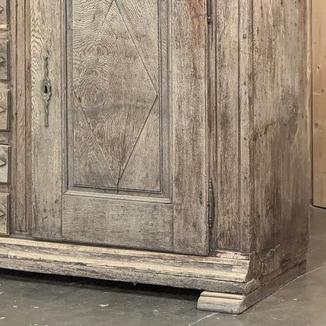 18th Century Rustic Dutch Buffet ~ Cabinet in Stripped Oak For Sale - Image 9 of 12