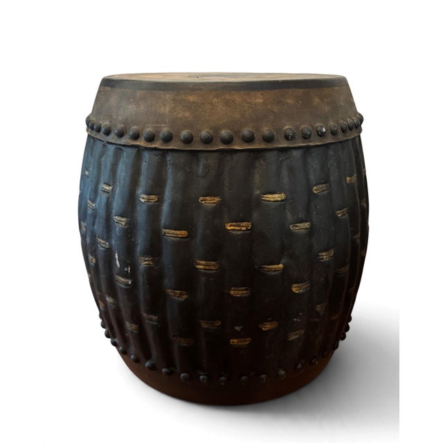 Asian Antique Japanese Ceremonial Drum / Side Table For Sale - Image 3 of 8