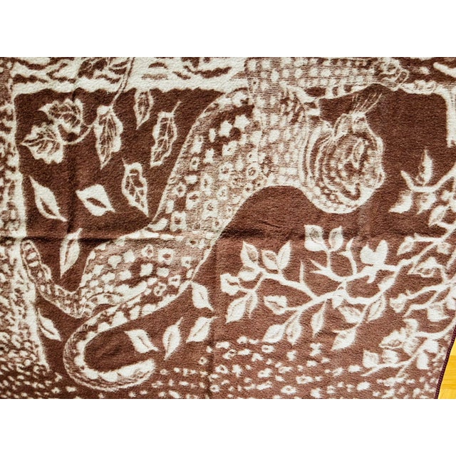 Contemporary Vintage Wool Tiger Blanket Safari Style For Sale - Image 3 of 7