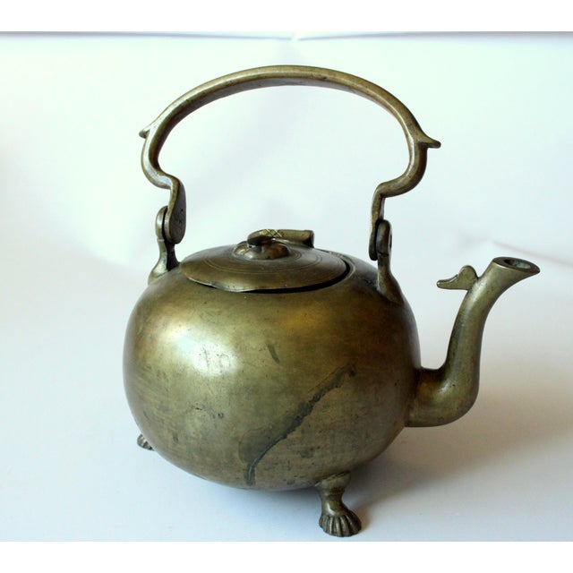 Rare heavy teapot made of bronze - heavy and stable - vintage from the 1950s - in good vintage condition with traces of...