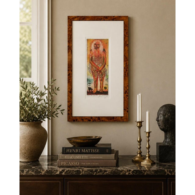 A striking signed aquatint etching by acclaimed Polish contemporary artist Jacek Sroka, titled Magister Zdziczala. Created...