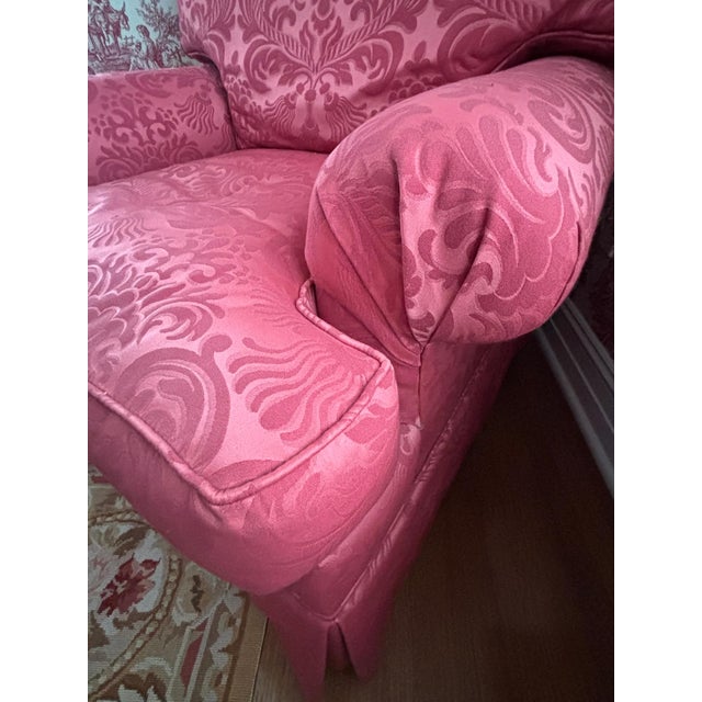 1990s 1990s Century Furniture Damask Upholstered Club Chair For Sale - Image 5 of 6