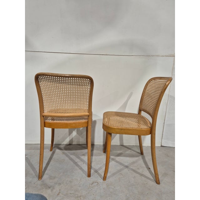 Mid-Century Modern Pair of Vintage Ligna Chairs with Webbing Seat, 1960s For Sale - Image 3 of 8