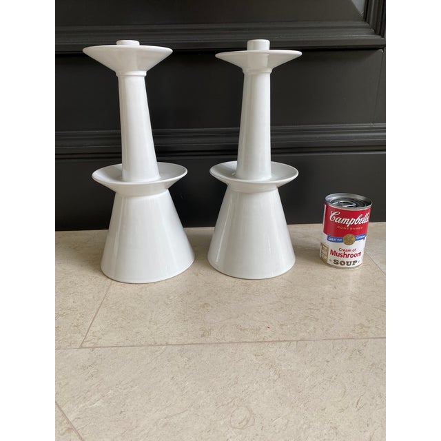 Vintage Large Italian Modernist Ceramic Candlesticks a Pair Chairish