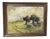 Small Vintage Painting of Landscape (trees in a meadow) Artist unknown. Includes wooden frame
