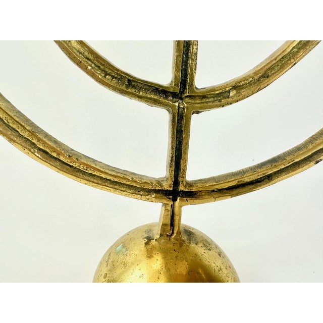 Vintage Brutalist German Brass Candleholder, 1970s For Sale - Image 4 of 10