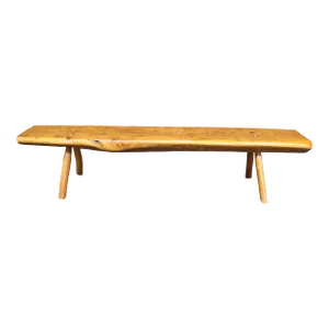 Oak Live Edge Slab Bench