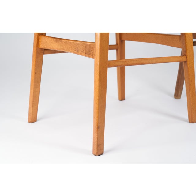 Mid-Century Modern Dining Room Chairs in Beech and Corduroy, 1950s, Set of 2 For Sale - Image 14 of 17