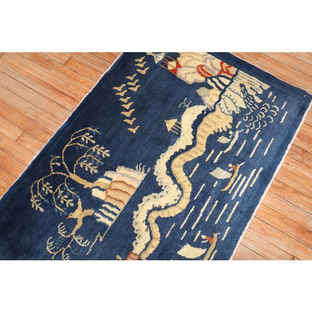 Antique Chinese Pictorial Small Runner - 2'9" x 6' For Sale - Image 14 of 18