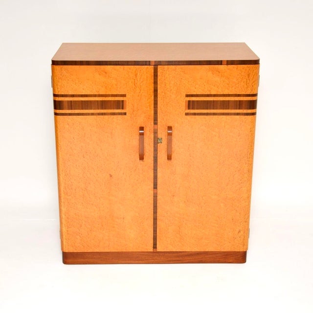 Art Deco Birds Eye Maple and Walnut Compactum Wardrobe, 1930s For Sale - Image 4 of 13