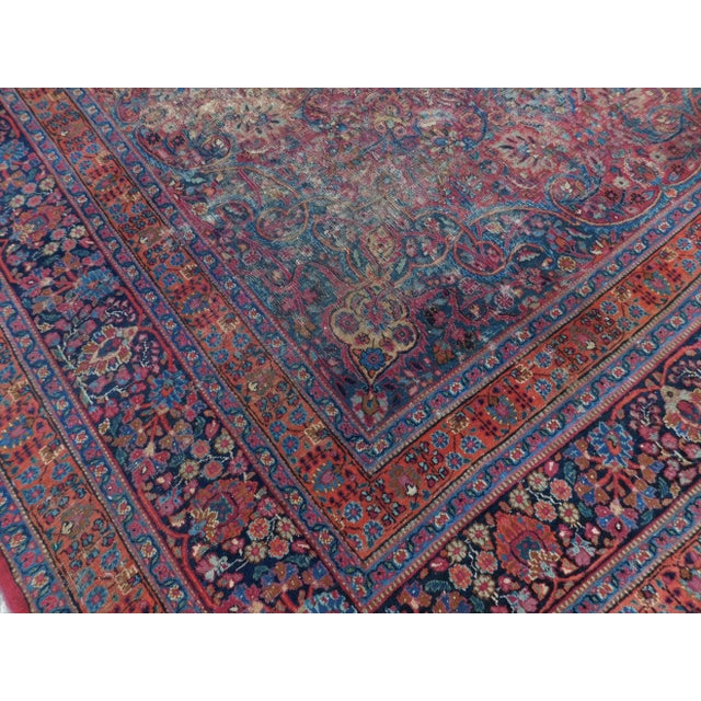 1920s Antique Persian Mashad Hand Made Rug. 8'8"x 11'4" For Sale - Image 4 of 13