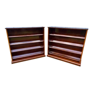 Mid 20th Century Pair Vintage Cherry Angled Shelves