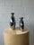 Contemporary Pair of Dolbi Cashier Art Deco Revival Gunmetal Metal Vases, Korea, 1980s For Sale - Image 3 of 10