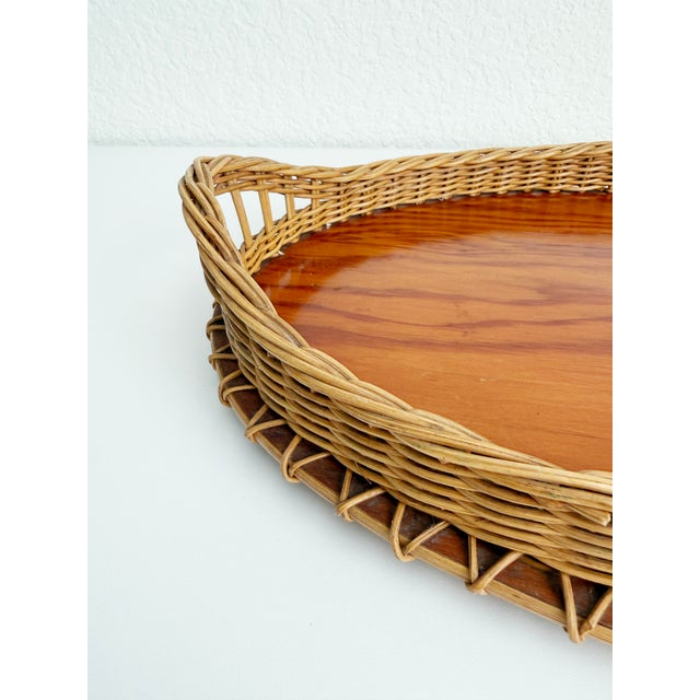 Antique Oval French Wicker Tray, Early 20th Century For Sale - Image 12 of 14