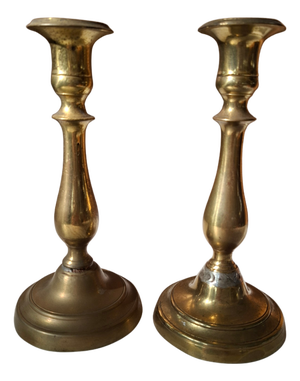 Vintage Brass Candleholders, 1950, Set of 2