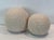 Custom-tailored contemporary ball pillows in off-white bouclé fabic. Ball pillows measure 10.5” and 8.5”. Excellent new...
