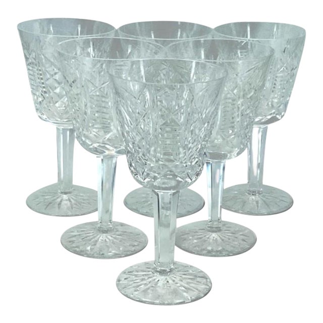 Vintage Waterford Crystal “Clare” Claret Wine Glasses - Set of 6 For Sale