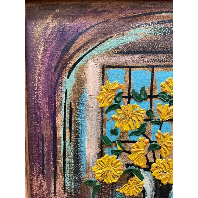 Mid-Century Modern Vintage Mid Century Modern Still Life Buffet Style Oil Painting For Sale - Image 3 of 13