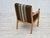 Danish Armchair in Striped Furniture Wool and Carved Oak Wood, 1970s For Sale - Image 6 of 17