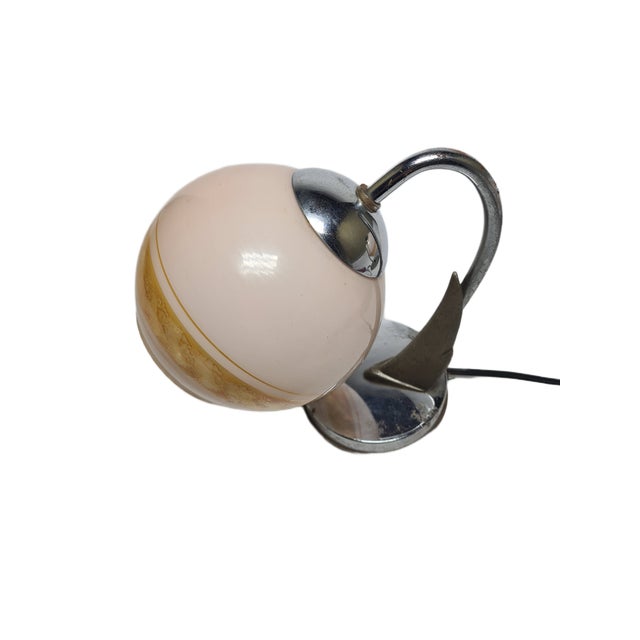 Art Deco Bedside Lamp, Former Czechoslovakia, 1950s For Sale - Image 6 of 18