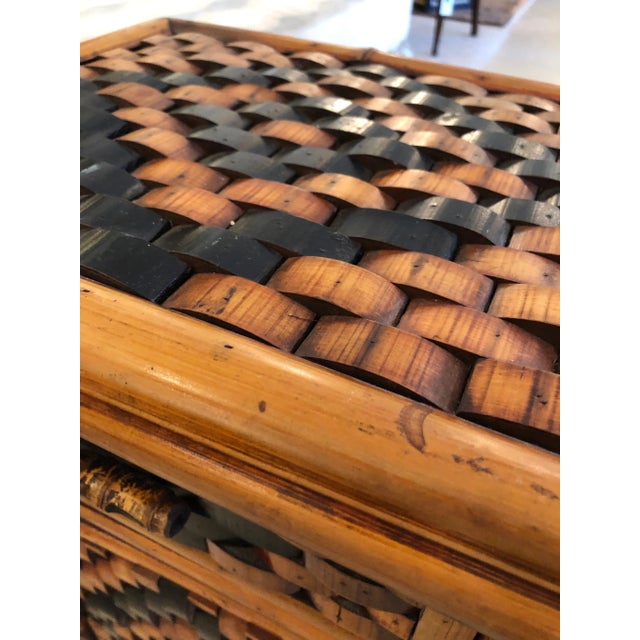 Vintage Rattan Cabinet Night Stand For Sale In Philadelphia - Image 6 of 8