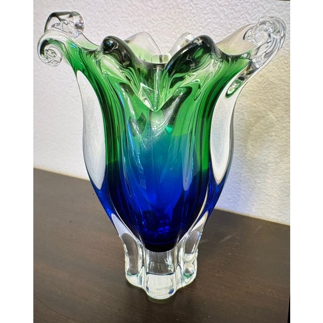 Chrisbka Josef Hospodka Vintage Hand Blown Glass Art Vase For Sale In Boise - Image 6 of 6