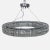 Circular crystal and metal ceiling light with adjustable length cables. Original Price: $800. Dimensions (in): 32W x 32D x...