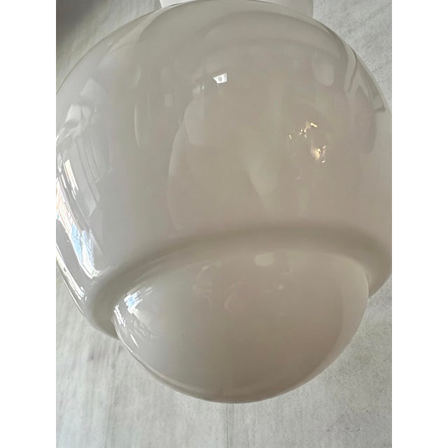 White Large Czech Opaline Pendant Light by Napako, 1960s For Sale - Image 8 of 10