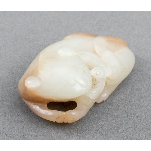 Chinese Foo Lion & Dragonfly Jade Carving For Sale - Image 4 of 7