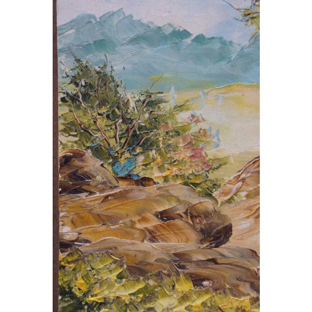 Miniature Impressionist Masterpiece Desert Landscape Oil Painting on Board 10" For Sale - Image 4 of 11
