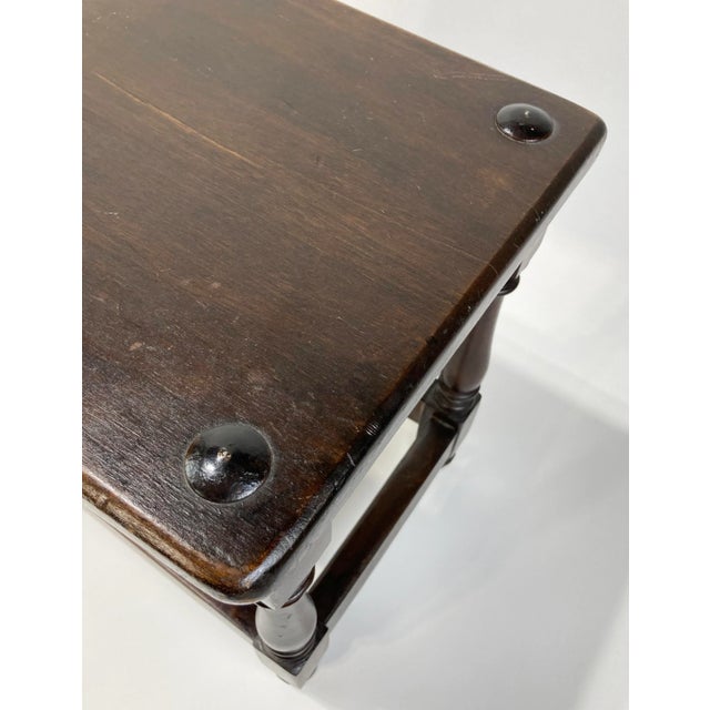 Antique English Oak Pegged Joint Stool For Sale - Image 11 of 12