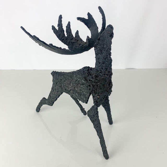 Rare Vintage Cast Iron Brutalist Reindeer Sculpture Svitorka Vancouver For Sale - Image 4 of 8