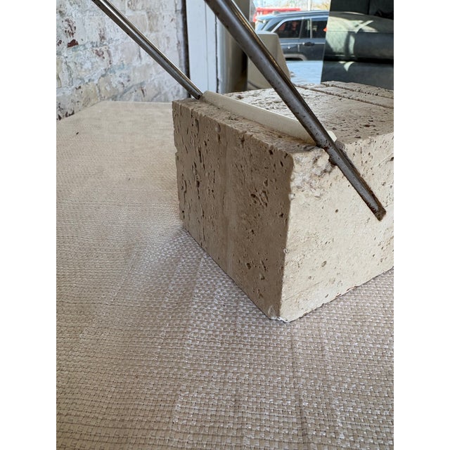 Vintage Italian Travertine Sculptural Table Lamp – Sourced in Parma, Italy For Sale In New York - Image 6 of 11
